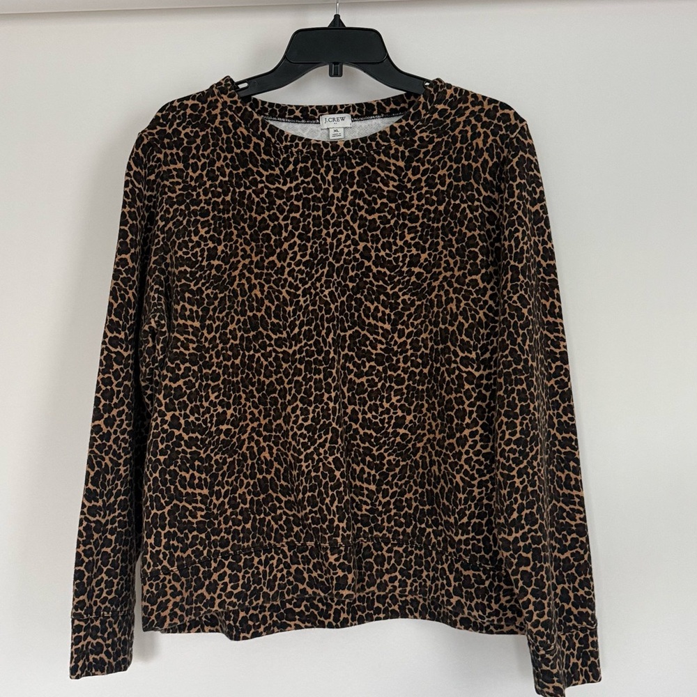 J CREW Animal Print Long Sleeve Sweater